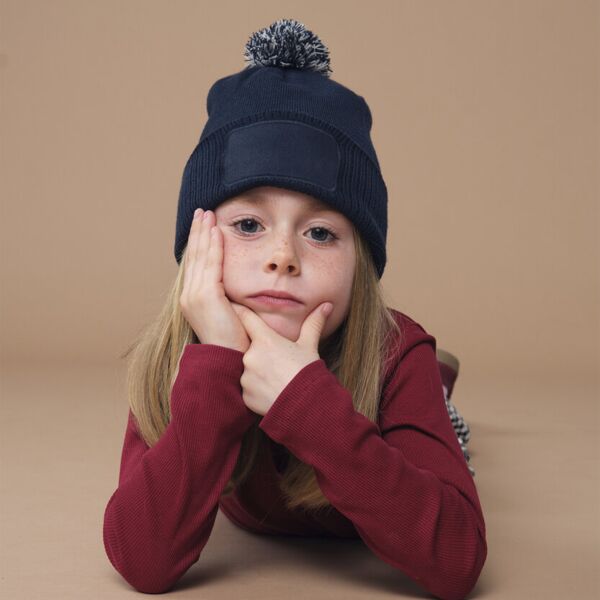Kids snowstar patch beanie Thumbnail